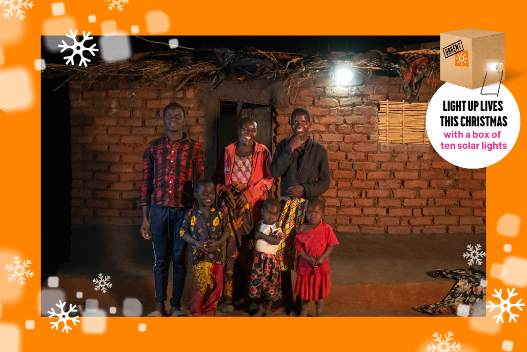 A box of 10 solar lights that will help families celebrate the festive season