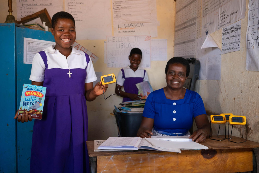 A solar study light for a school Light Library