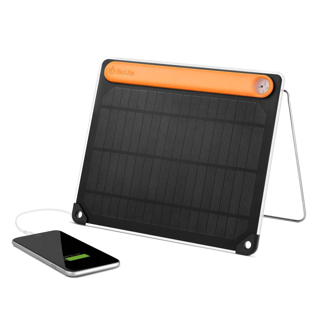 Biolite solar panel charging an iphone 